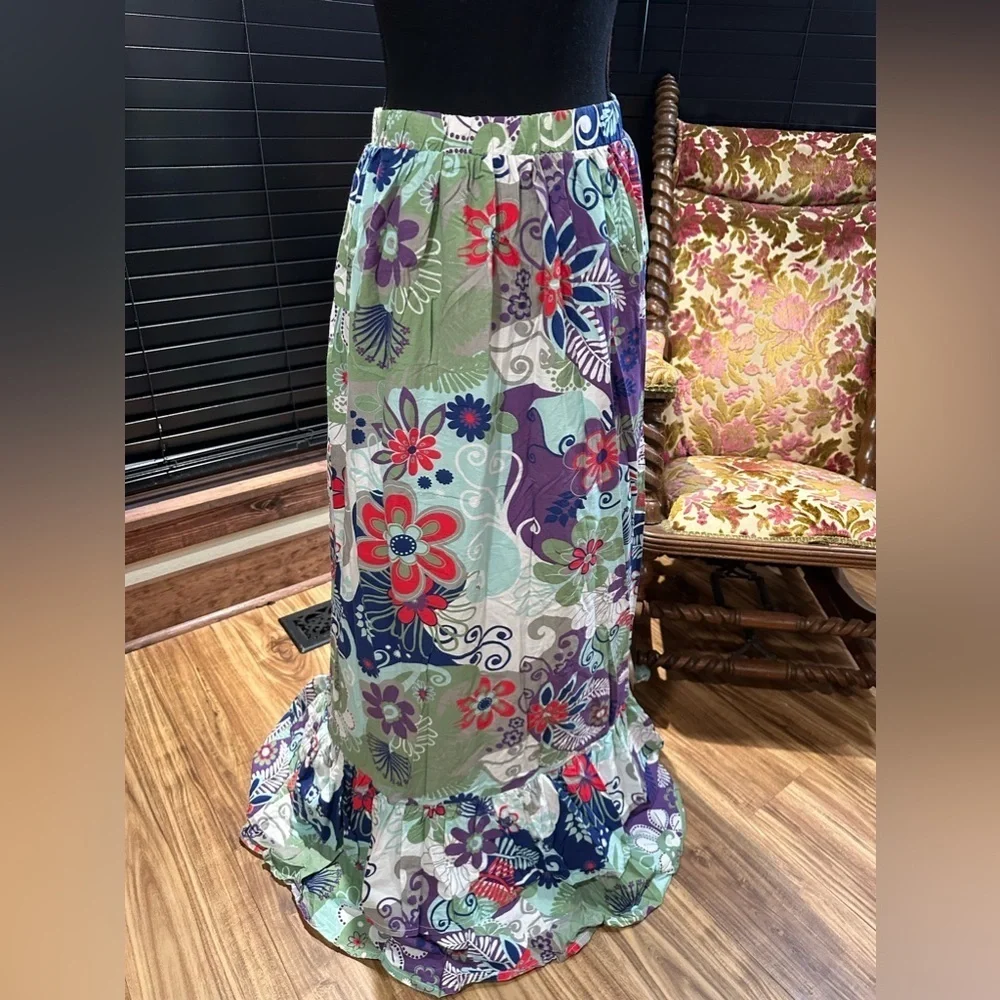 Handmade Flower Gypsy Skirt Large